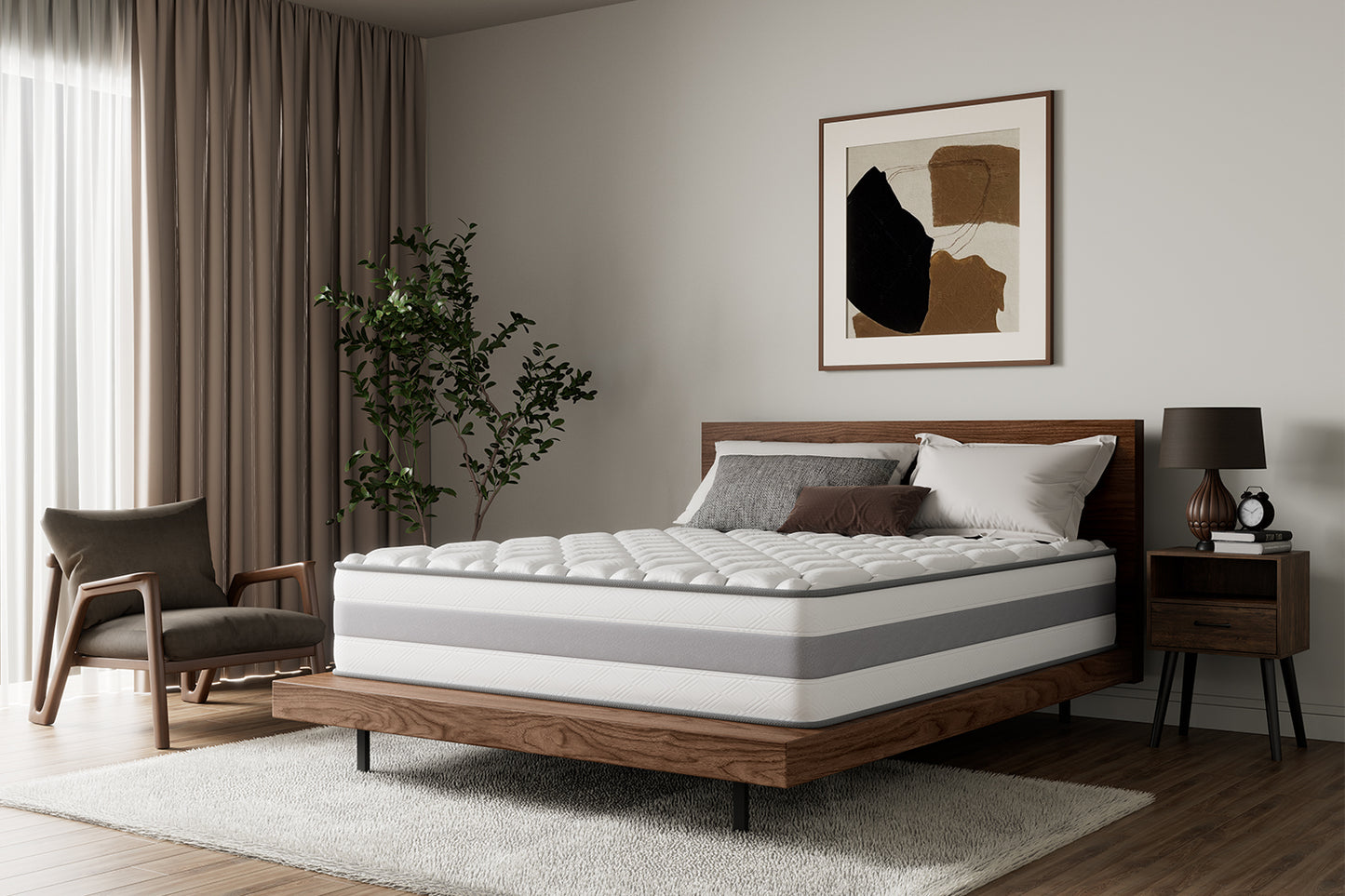 HOMAVO Pocket spring mattress, 7-zone spring mattress, Luxury mattress
