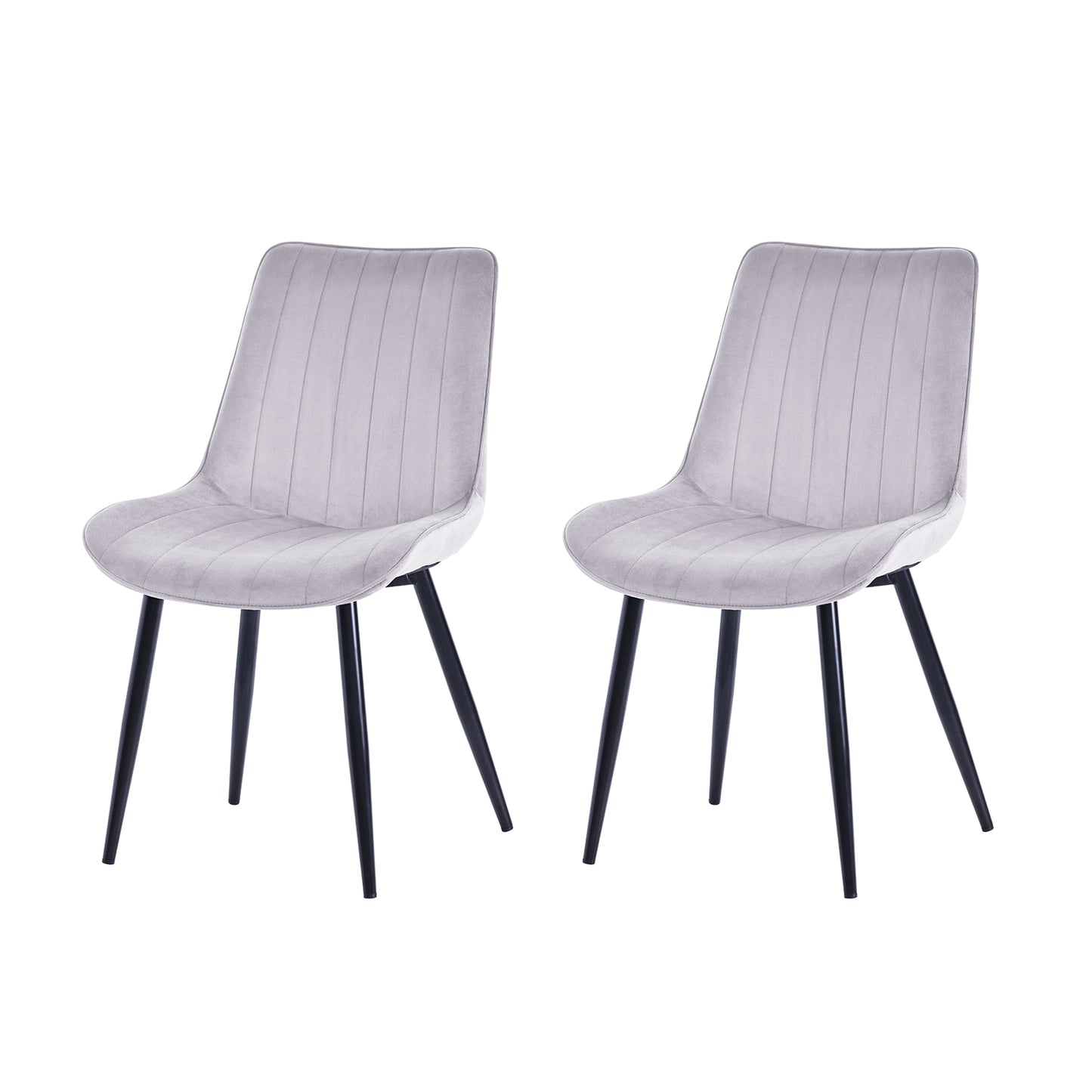 HOMAVO Set of 2 Modern Dining Chairs – Ergonomic Upholstered Chairs for Dining Room, Living Room, or Office (Seat 47×43 cm)