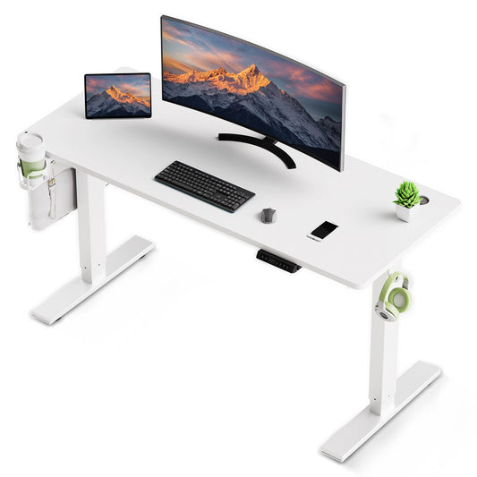 Height-Adjustable Sit-Stand Desk with memory Function and Anti-Collision, USB-A and Type-C Ports, Adjustable Height 70-119cm, Home Office Computer Desk