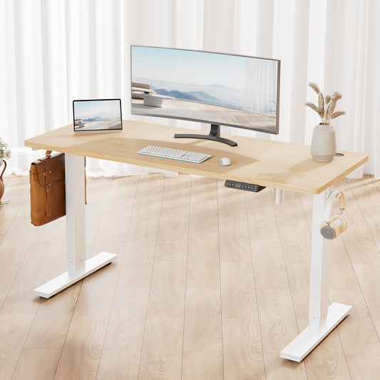 Height-Adjustable Sit-Stand Desk with memory Function and Anti-Collision, USB-A and Type-C Ports, Adjustable Height 70-119cm, Home Office Computer Desk