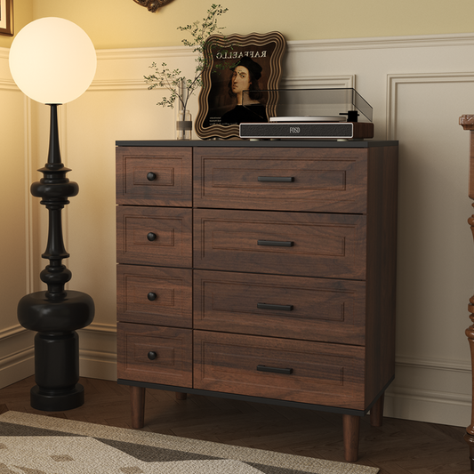 HOMAVO Modern Dresser 74×90 cm – 8 Spacious Drawers Storage Cabinet with Durable Melamine Surface