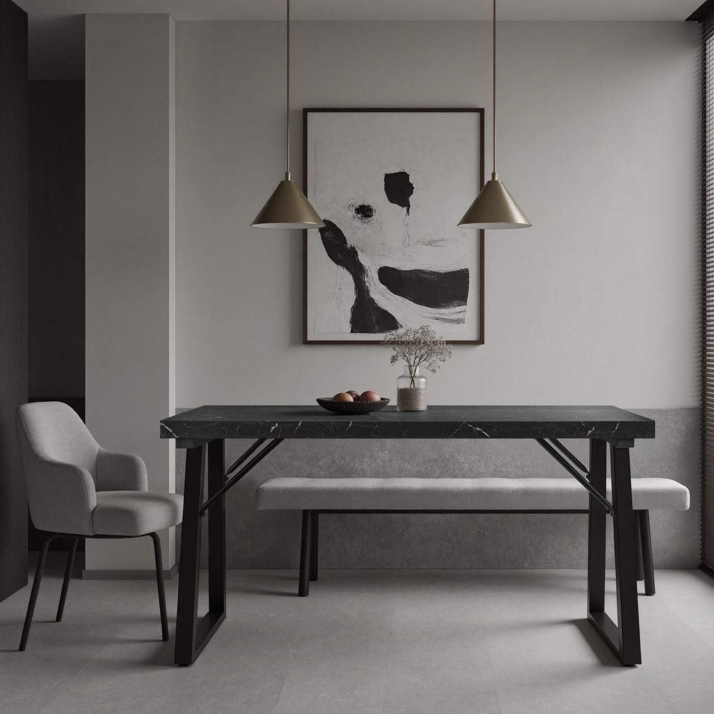 HOMAVO Modern Dining Table – Stylish & Durable Table for 4-6 People, 120×60 or 140×80×75 cm