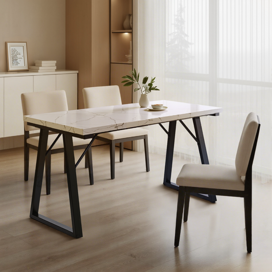 HOMAVO Modern Dining Table – Stylish & Durable Table for 4-6 People, 120×60 or 140×80×75 cm