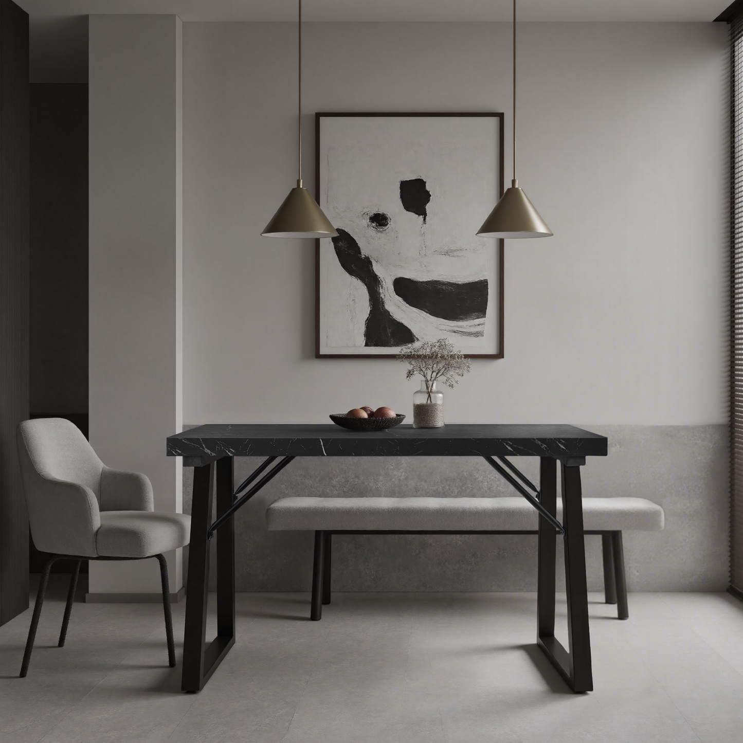 HOMAVO Modern Dining Table – Stylish & Durable Table for 4-6 People, 120×60 or 140×80×75 cm