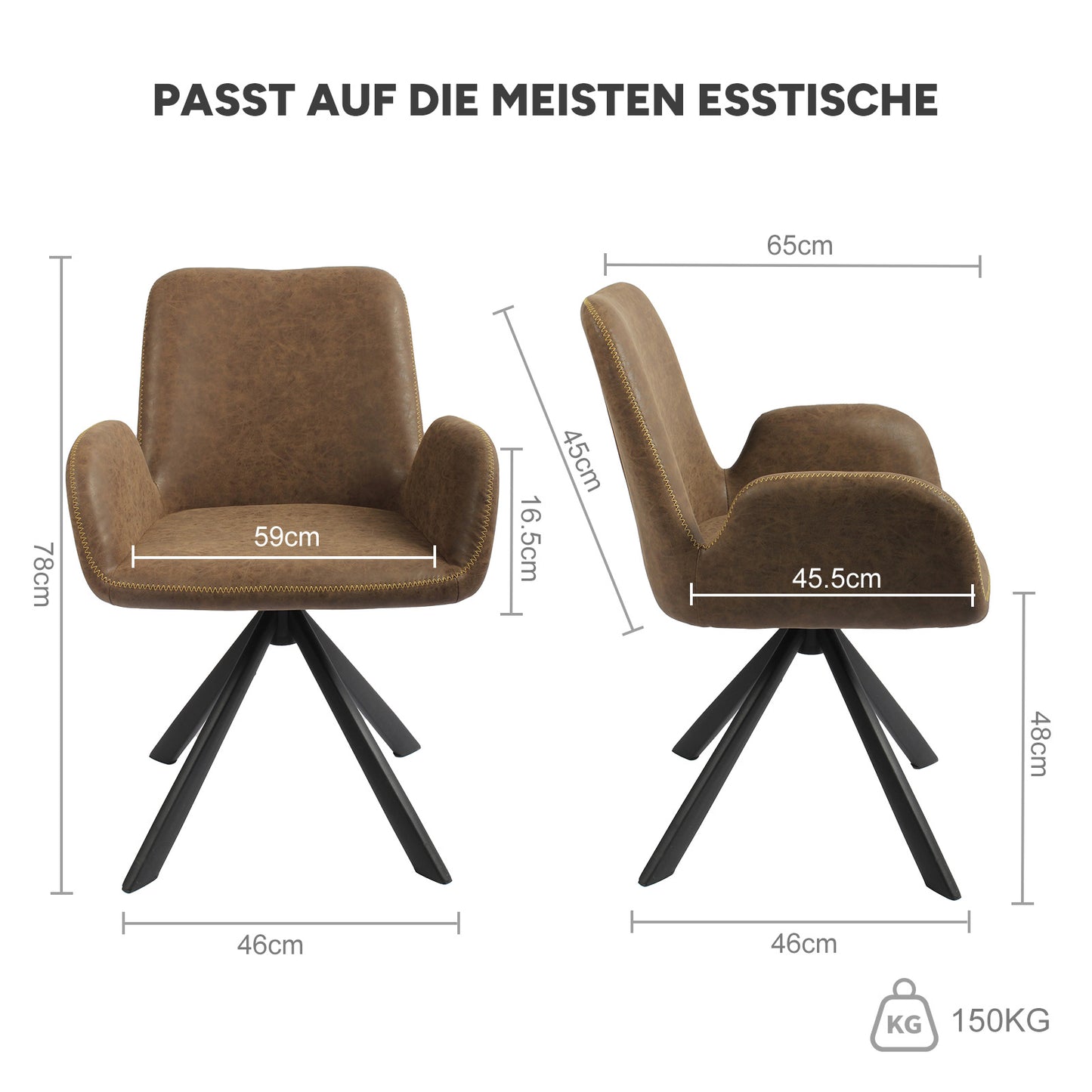HOMAVO 2-Pack Modern Chairs – Comfortable, Wide Seat & Easy to Assemble