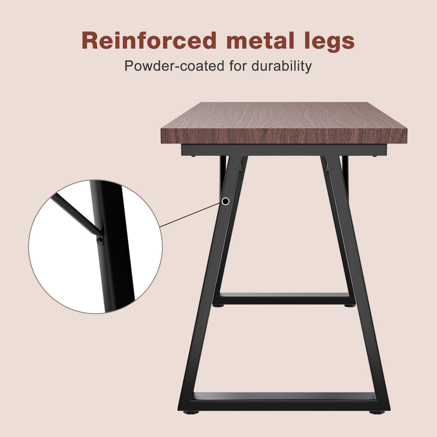 HOMAVO Modern Dining Table – Stylish & Durable Table for 4-6 People, 120×60 or 140×80×75 cm