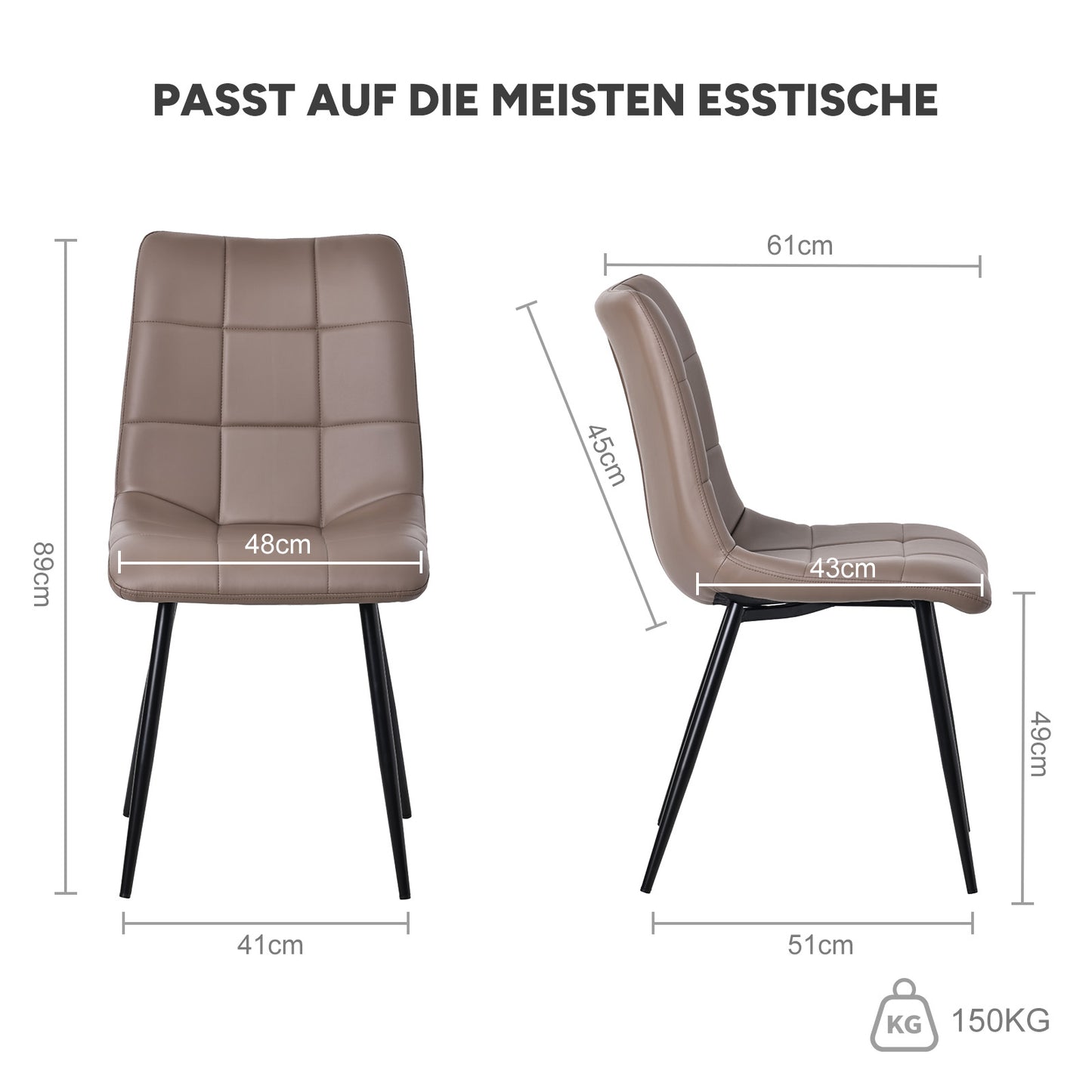 HOMAVO 4-Pack Modern Dining Chairs – Comfortable & Durable for Home or Office