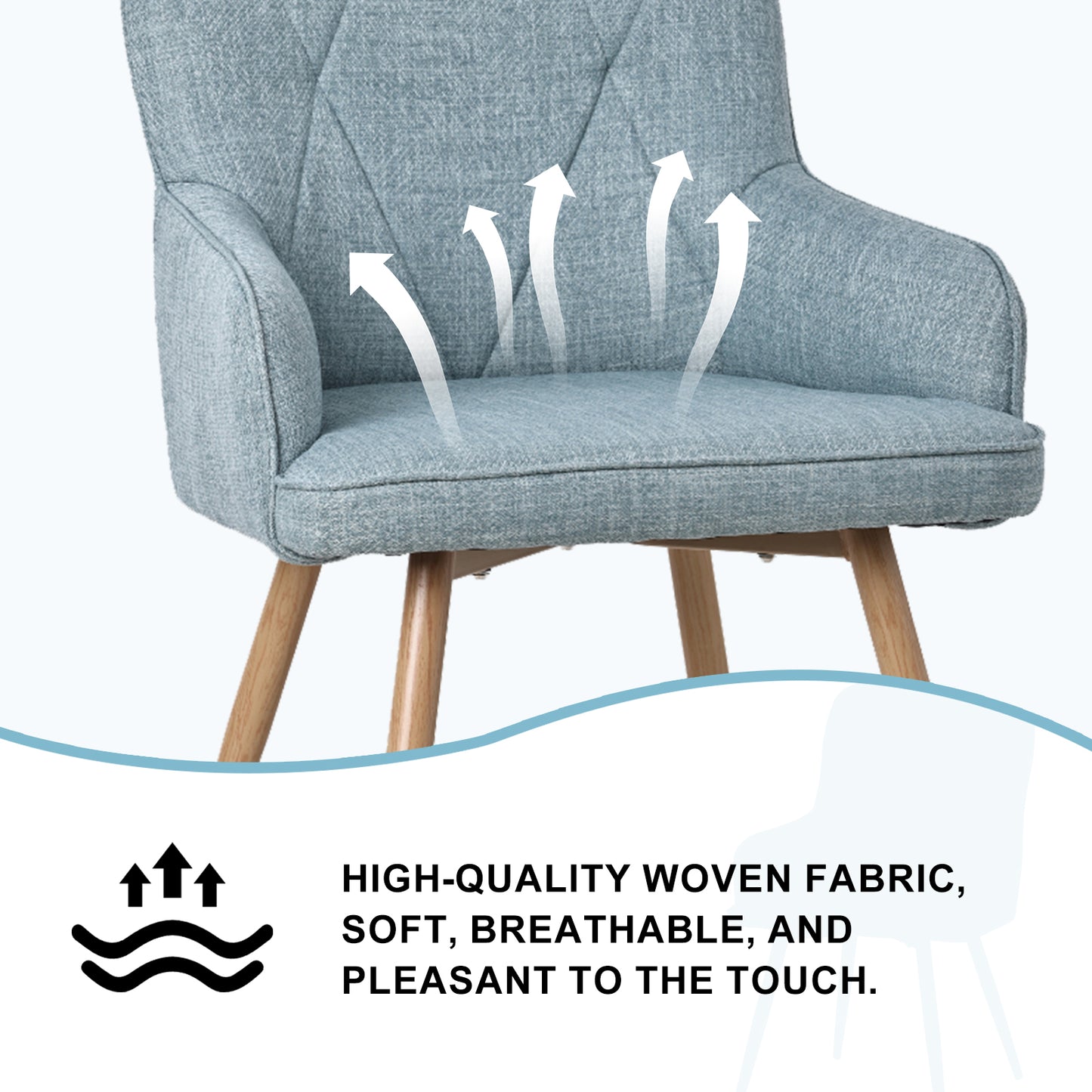 HOMAVO Set of 2 Modern Dining, Living Room & Office Chairs – Ergonomic & Durable Seating