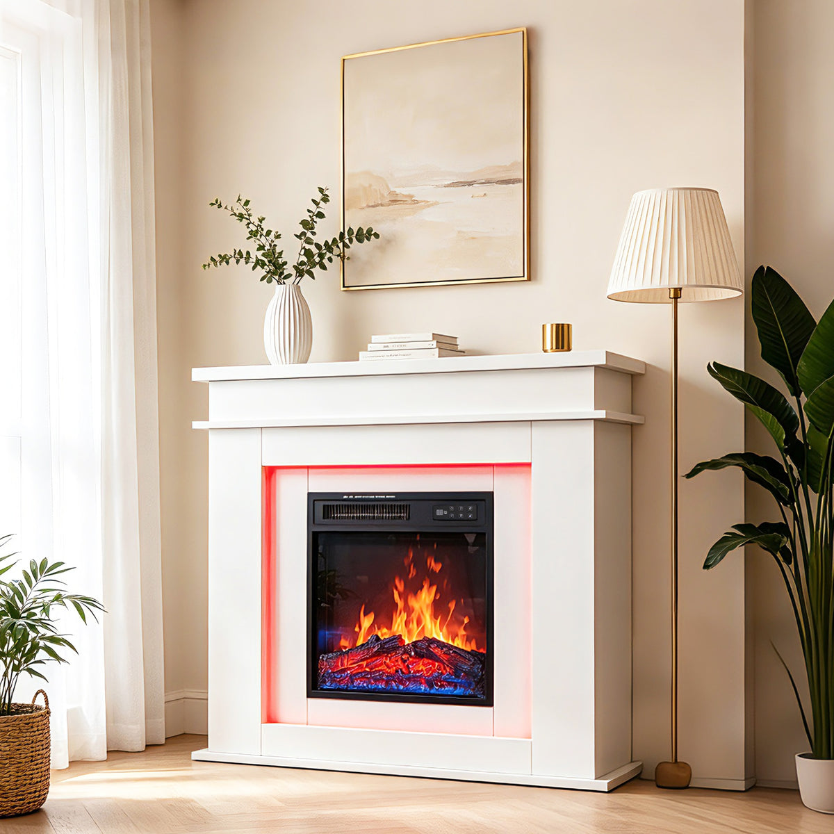 Electric Fireplace Cabinet with Remote Control — 14″ to 50″