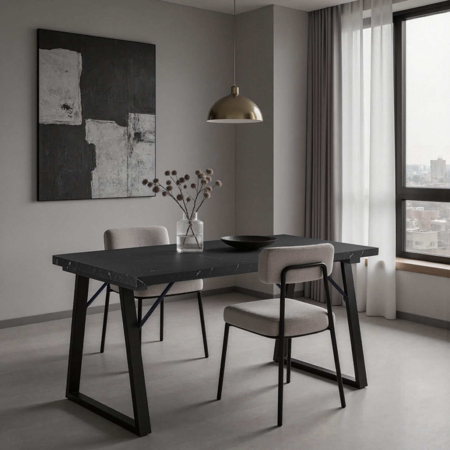 HOMAVO Modern Dining Table – Stylish & Durable Table for 4-6 People, 120×60 or 140×80×75 cm