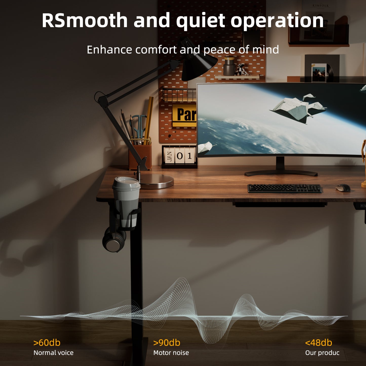 Height-Adjustable Sit-Stand Desk with memory Function and Anti-Collision, USB-A and Type-C Ports, Adjustable Height 69-120cm, Home Office Computer Desk