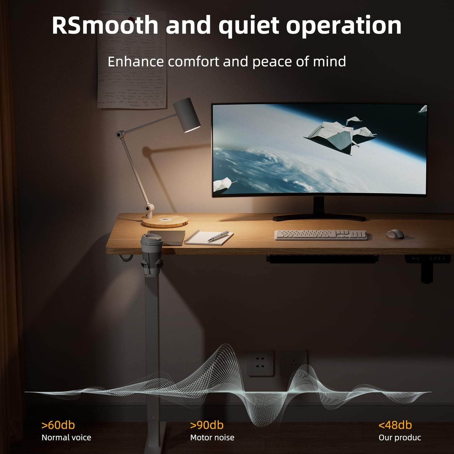 Height-Adjustable Sit-Stand Desk with memory Function and Anti-Collision, USB-A and Type-C Ports, Adjustable Height 70-119cm, Home Office Computer Desk