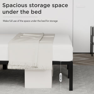 Metal Bed Frame with 30 cm Under-Bed Storage – Heavy-Duty Steel Platform Bed