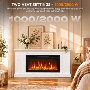 Electric Fireplace Cabinet with Remote Control — 14″ to 50″