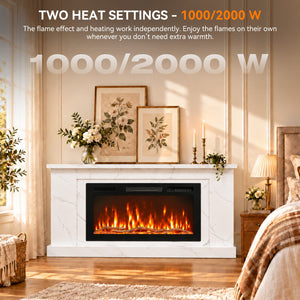 HOMAVO 36 in white app cabinet electric fireplace - image 4