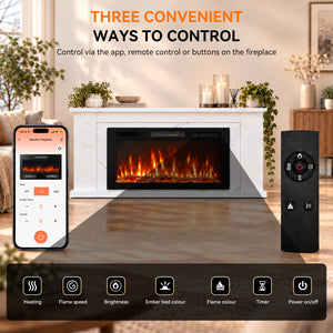 Electric Fireplace Cabinet with Remote Control — 14″ to 50″