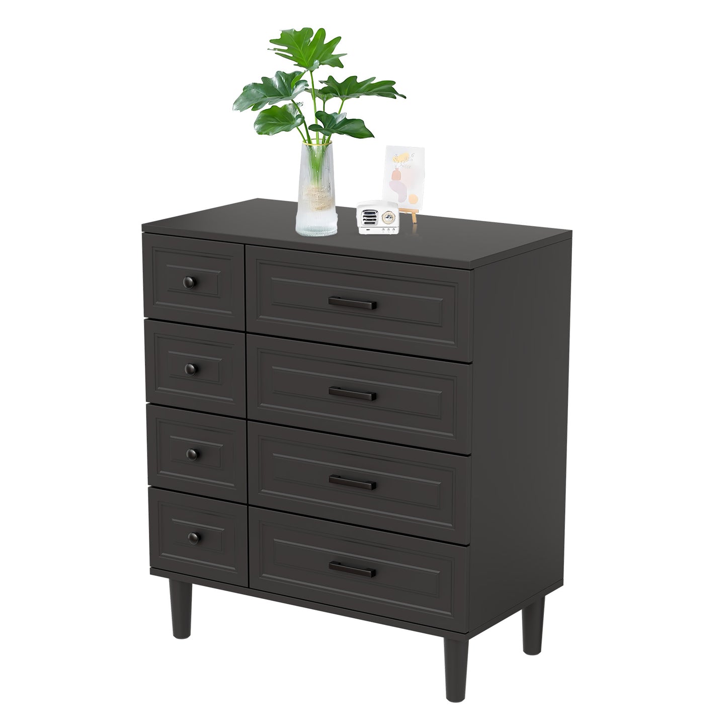 HOMAVO Modern Dresser 74×90 cm – 8 Spacious Drawers Storage Cabinet with Durable Melamine Surface