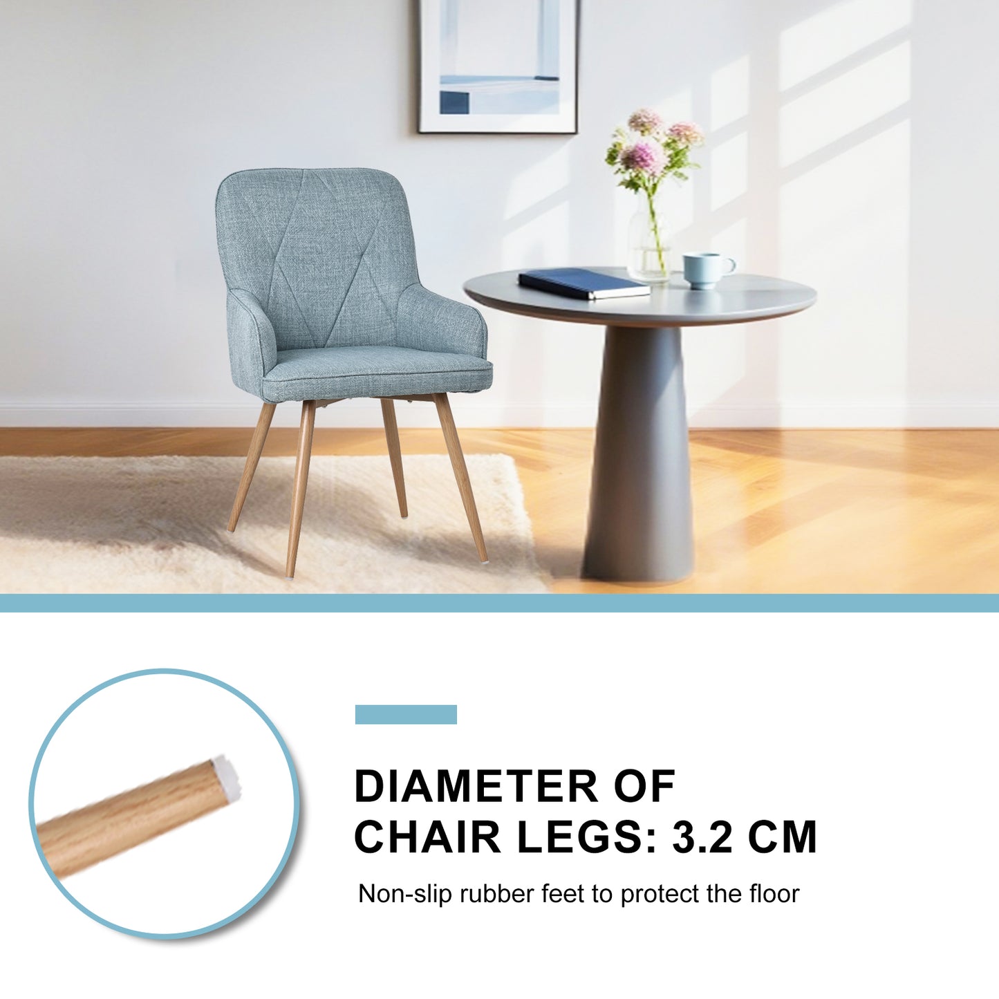 HOMAVO Set of 2 Modern Dining, Living Room & Office Chairs – Ergonomic & Durable Seating