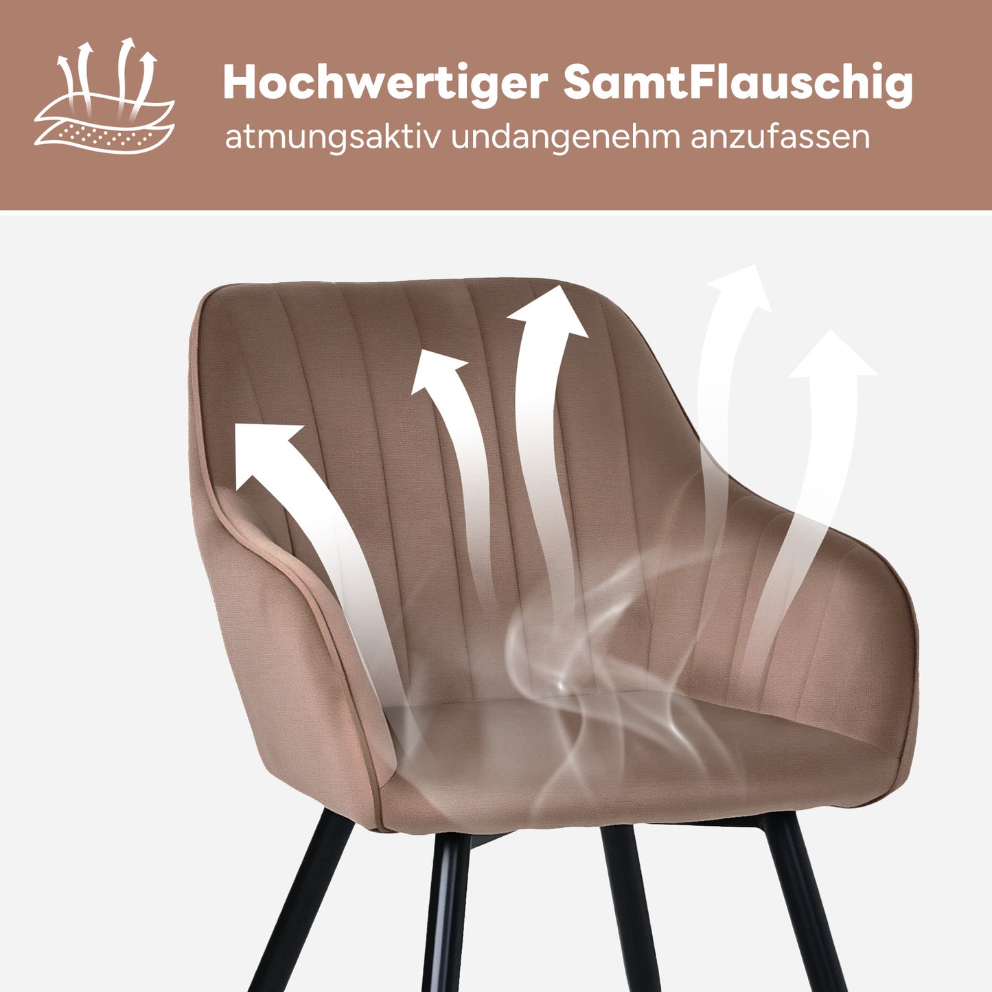 HOMAVO Set of 2 Modern Ergonomic Dining & Office Chairs – Comfortable Living Room Seating