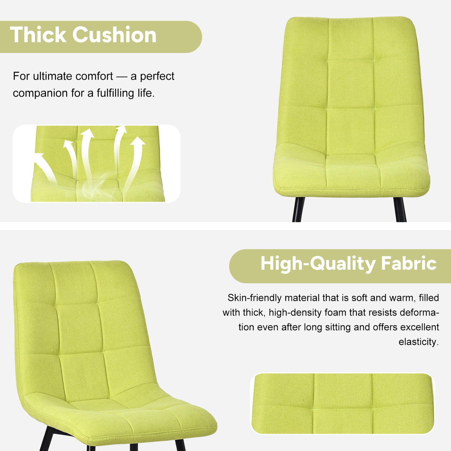 HOMAVO 4-Pack Modern Dining Chairs – Comfortable & Durable for Home or Office