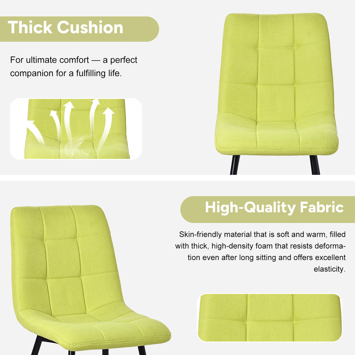 Upholstered Armless Dining Chairs – Sets of 2, 4 or 6