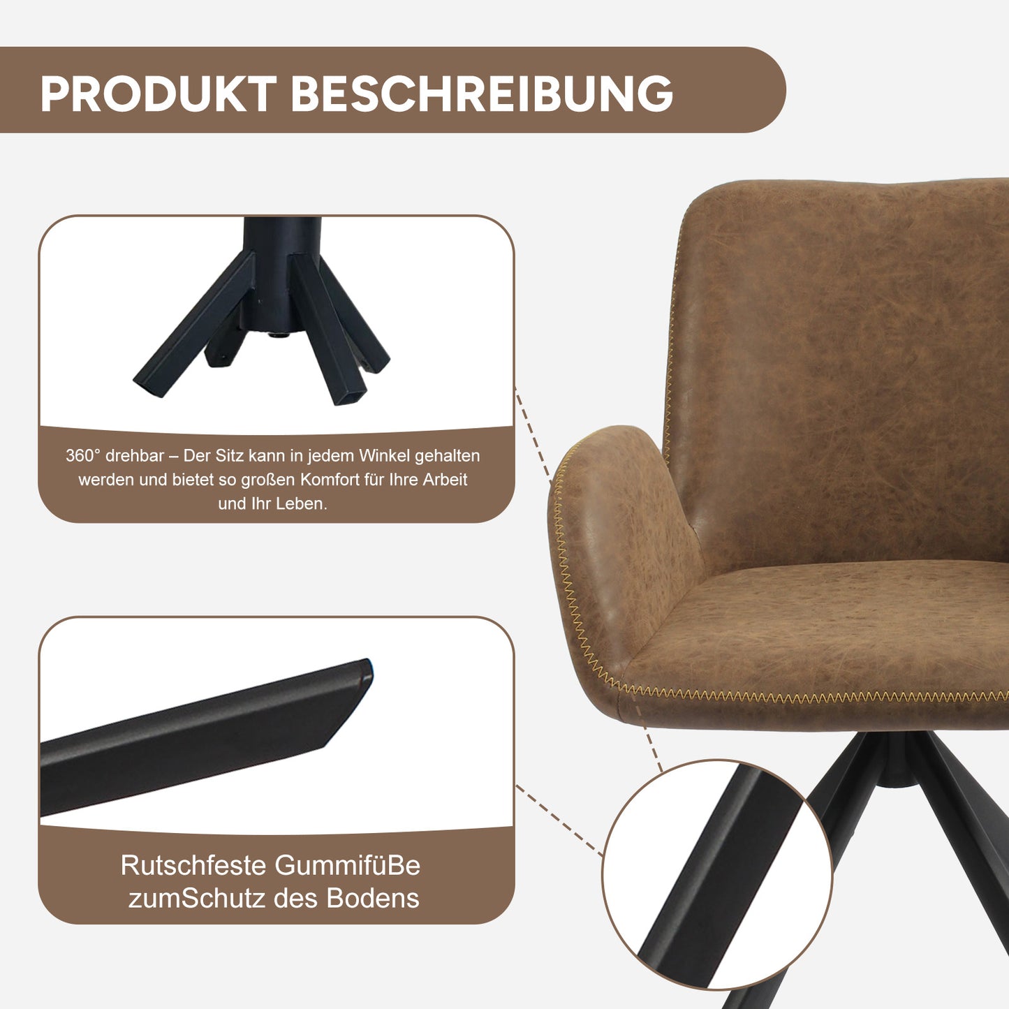 HOMAVO 2-Pack Modern Chairs – Comfortable, Wide Seat & Easy to Assemble