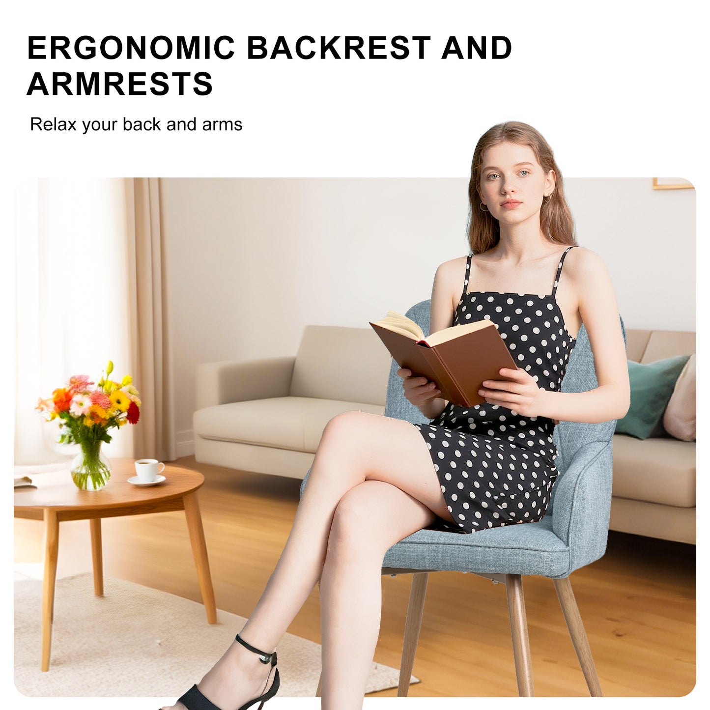 HOMAVO Set of 2 Modern Dining, Living Room & Office Chairs – Ergonomic & Durable Seating