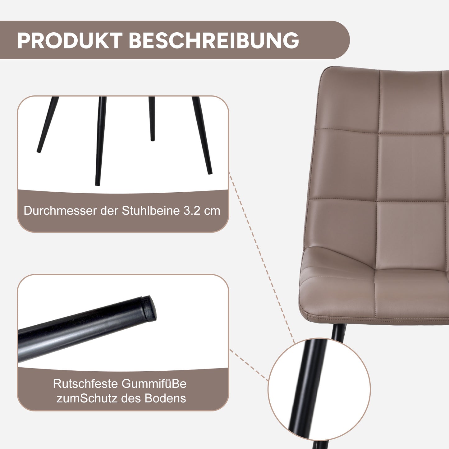 HOMAVO 4-Pack Modern Dining Chairs – Comfortable & Durable for Home or Office