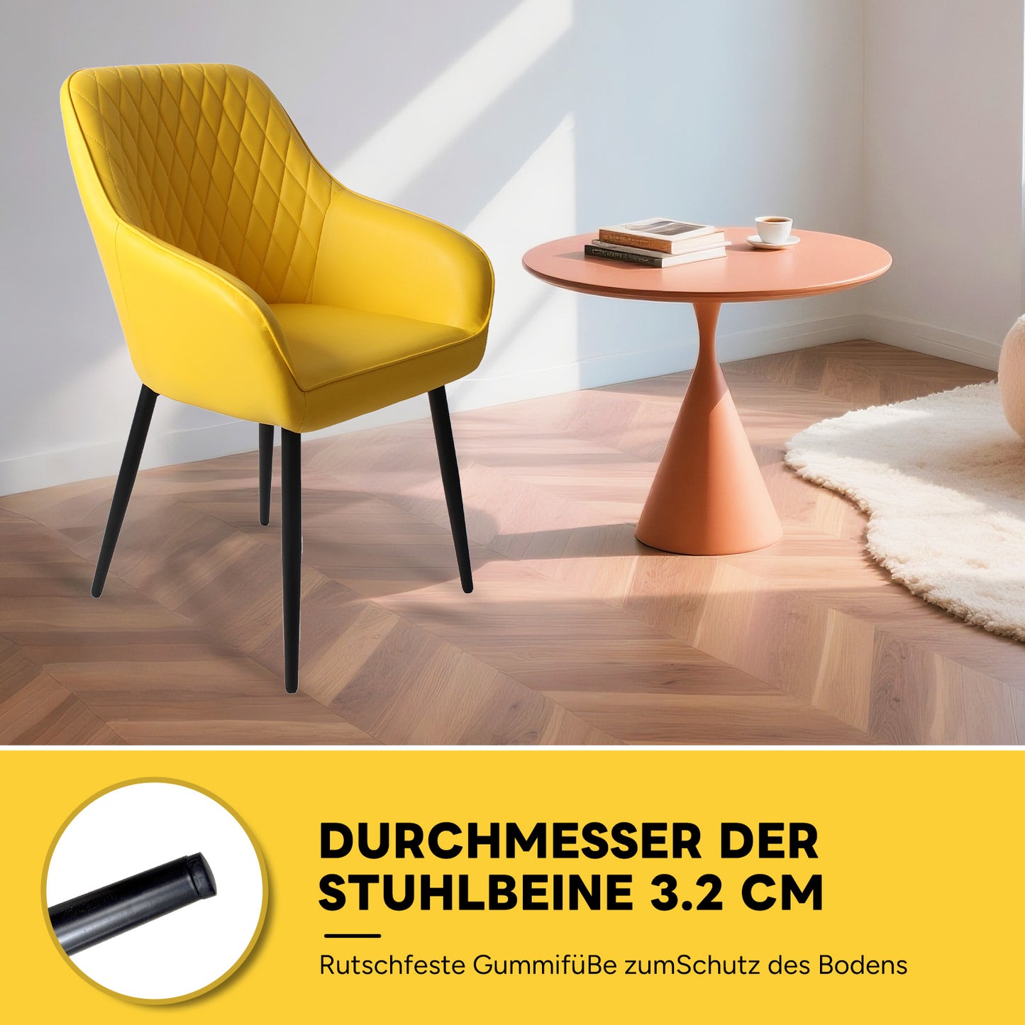 HOMAVO 2-Pack Modern Chairs – Comfortable & Easy to Assemble