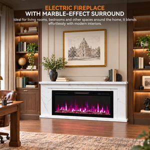 Electric Fireplace Cabinet with Remote Control — 14″ to 50″