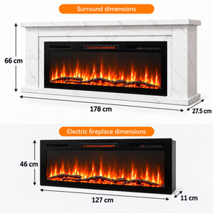 Electric Fireplace Cabinet with Remote Control — 14″ to 50″