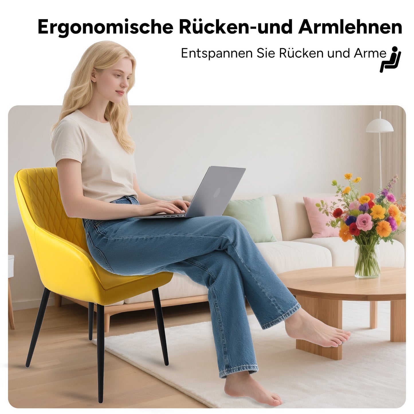 HOMAVO 2-Pack Modern Chairs – Comfortable & Easy to Assemble