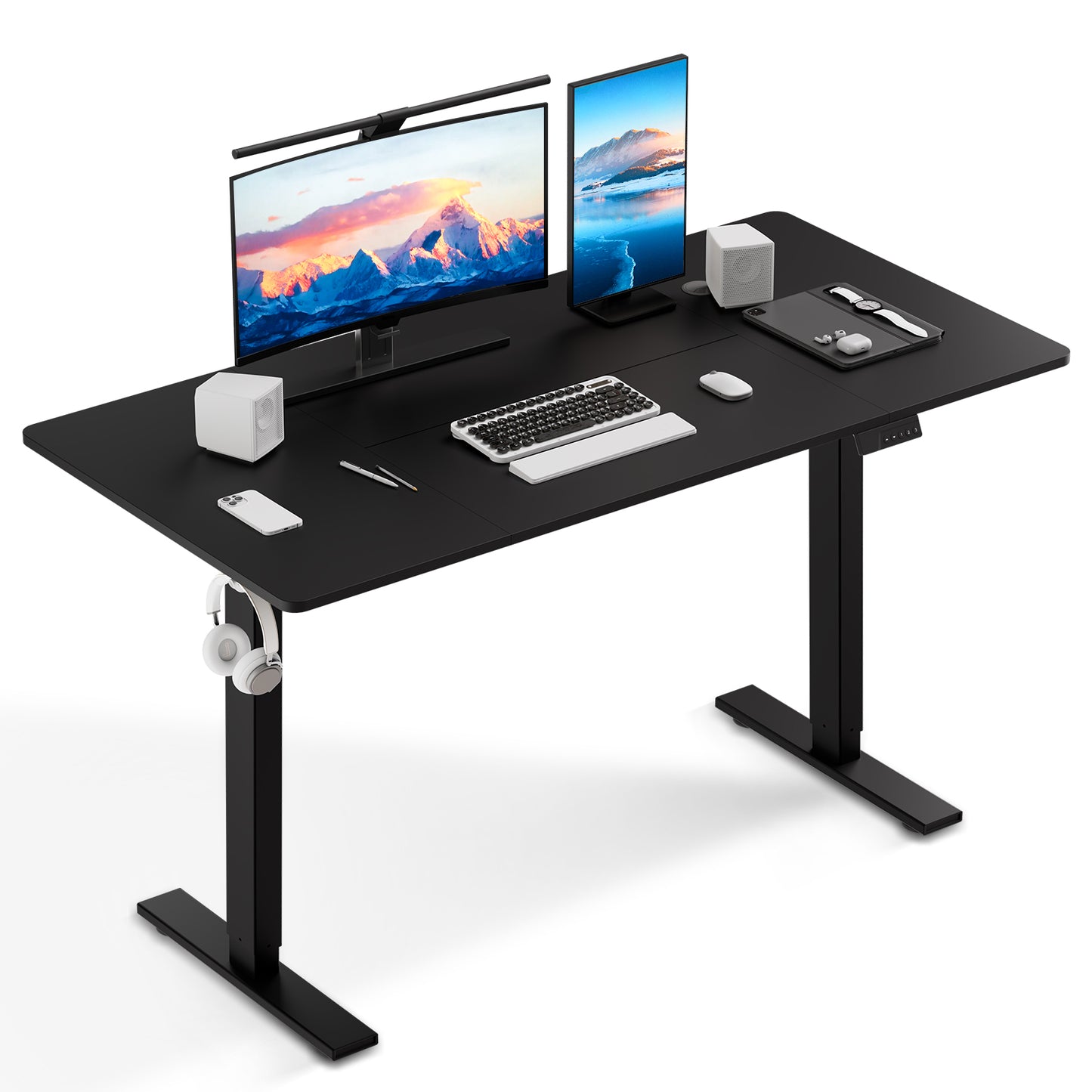Sit-Stand Desk, Electrically Height-Adjustable Desk with Memory Function and Anti-Collision Technology, Sturdy and Durable, Quiet Motor, Height Range 70–117 cm
