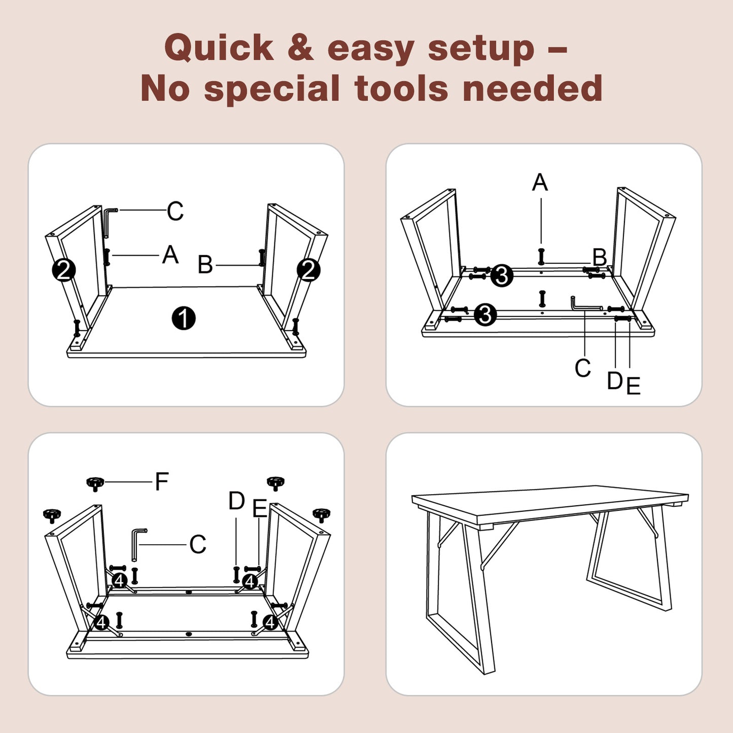 HOMAVO Modern Dining Table – Stylish & Durable Table for 4-6 People, 120×60 or 140×80×75 cm