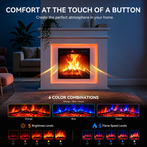 HOMAVO 18 in white LED mantel electric fireplace - image 6