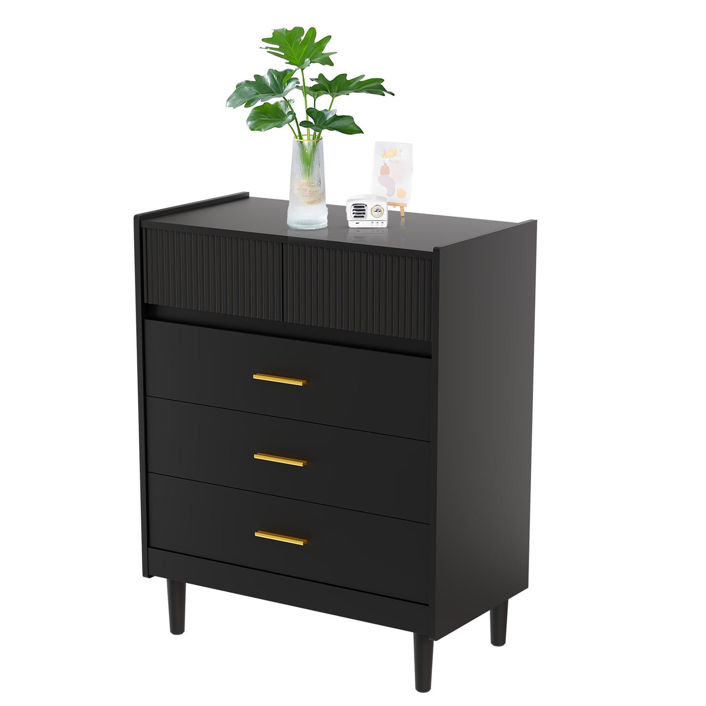 HOMAVO Modern Chest of Drawers 74×90cm – 5 Spacious Drawers, Easy-to-Clean Surface, Stylish Storage Cabinet
