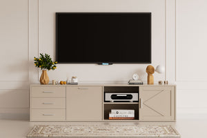 Modernes TV-Lowboard mit Schiebetür-Stauraum, 160–180 cm
