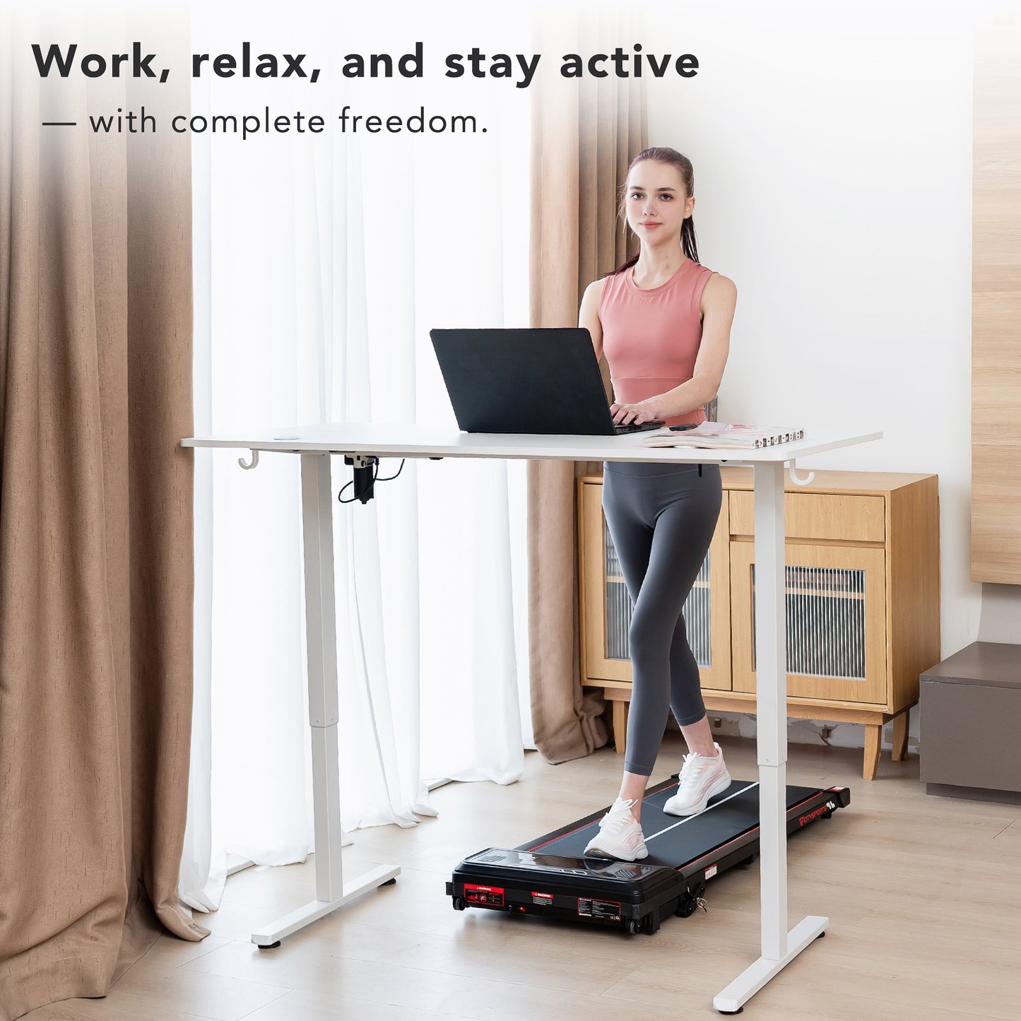 Sit-Stand Desk, Electrically Height-Adjustable Desk with Memory Function and Anti-Collision Technology, Sturdy and Durable, Quiet Motor, Height Range 70–117 cm