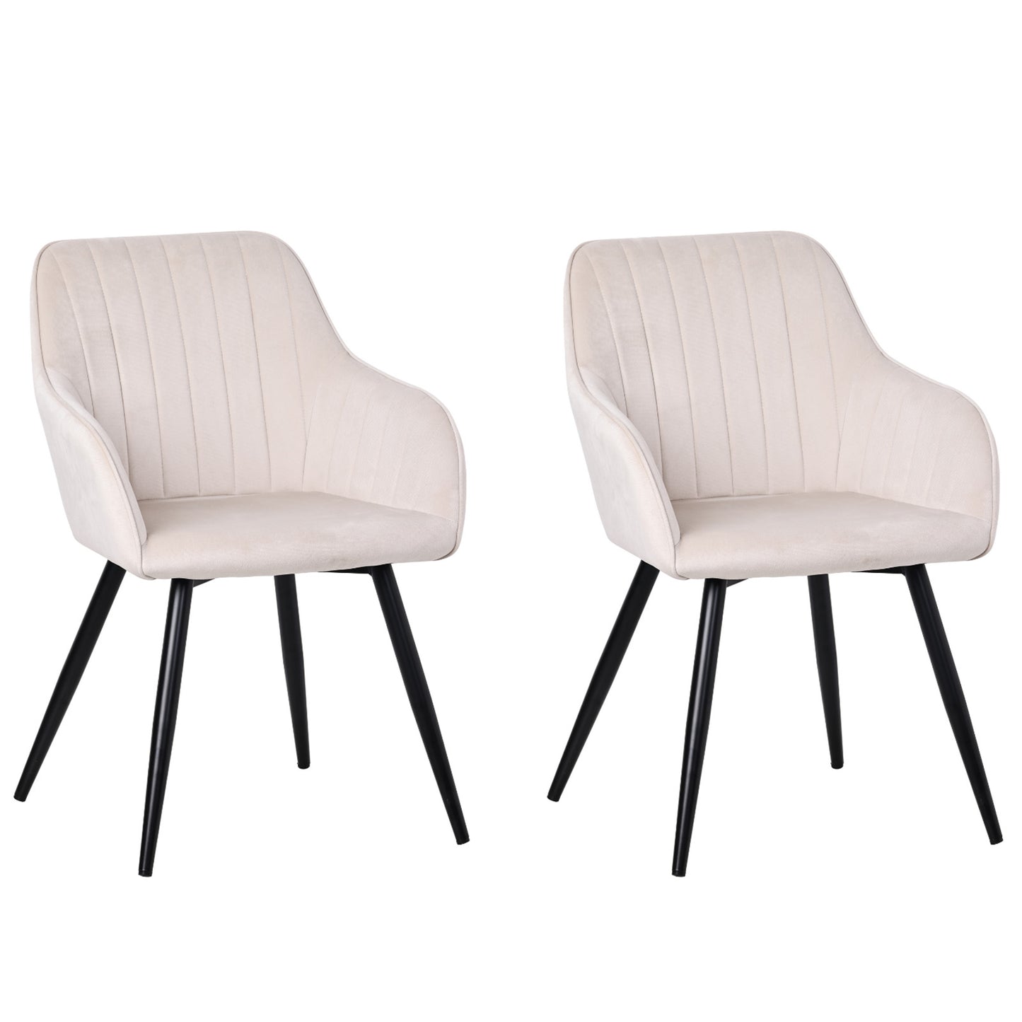 HOMAVO Set of 2 Modern Ergonomic Dining & Office Chairs – Comfortable Living Room Seating