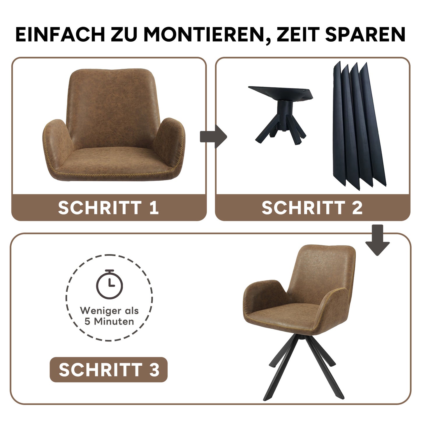 HOMAVO 2-Pack Modern Chairs – Comfortable, Wide Seat & Easy to Assemble