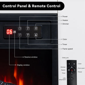 HOMAVO 18 in white LED cabinet electric fireplace - image 6