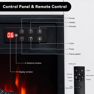 Electric Fireplace Cabinet with Remote Control — 14″ to 50″