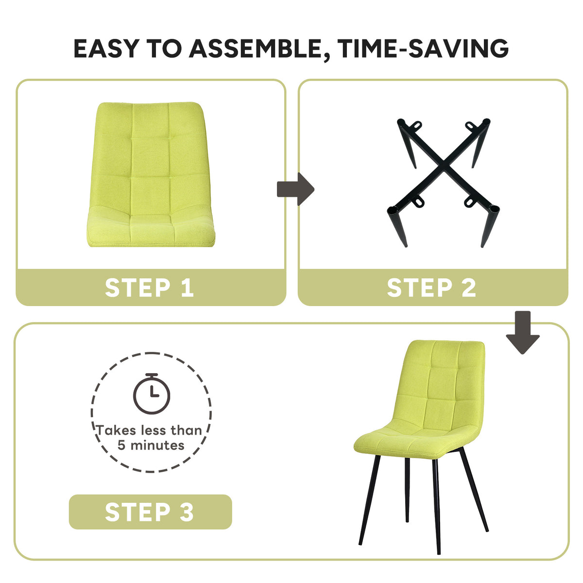 Upholstered Armless Dining Chairs – Sets of 2, 4 or 6