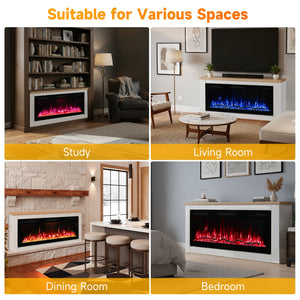 HOMAVO 50 in white freestanding app cabinet electric fireplace - image 7