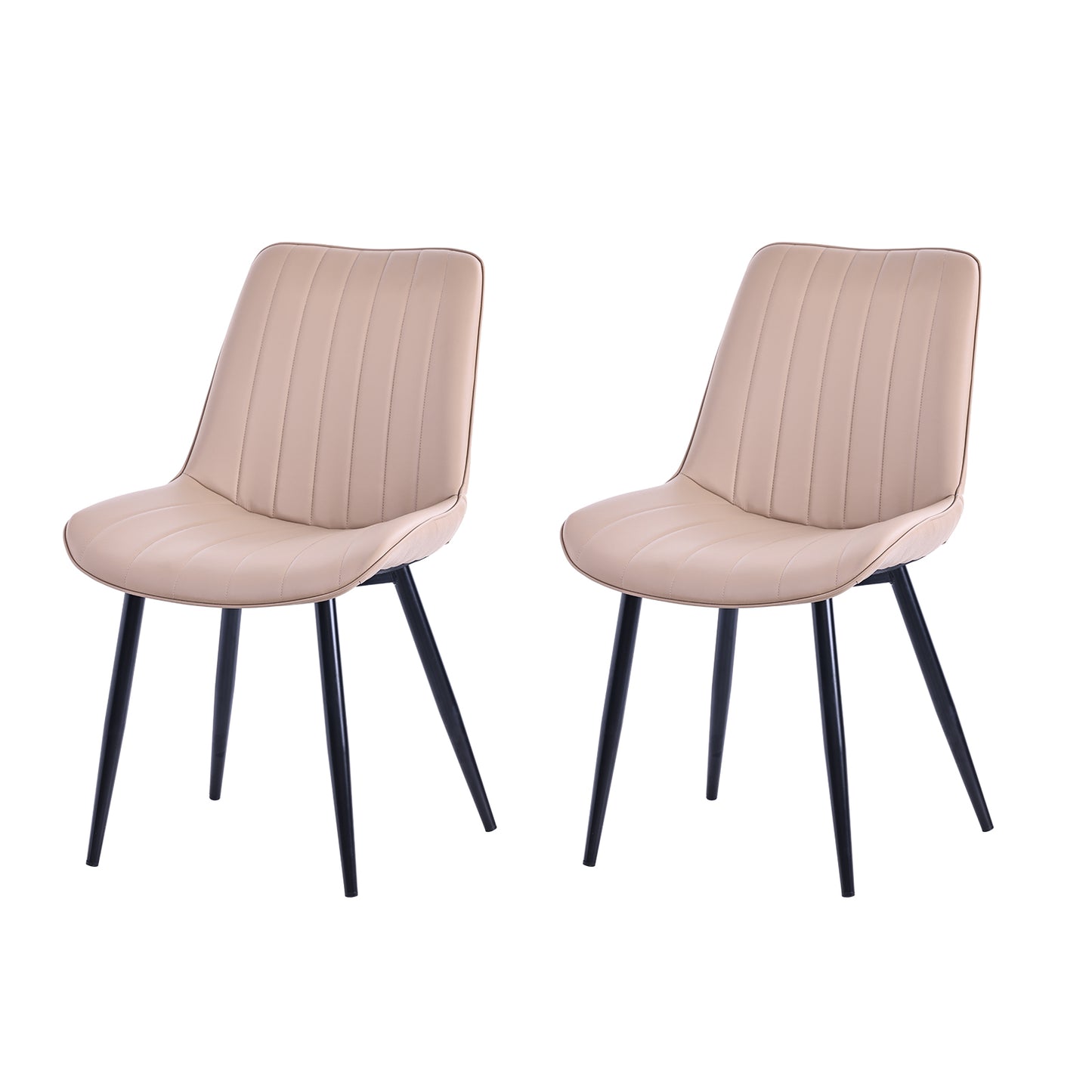 HOMAVO Set of 2 Modern Dining Chairs – Ergonomic Upholstered Chairs for Dining Room, Living Room, or Office (Seat 47×43 cm)