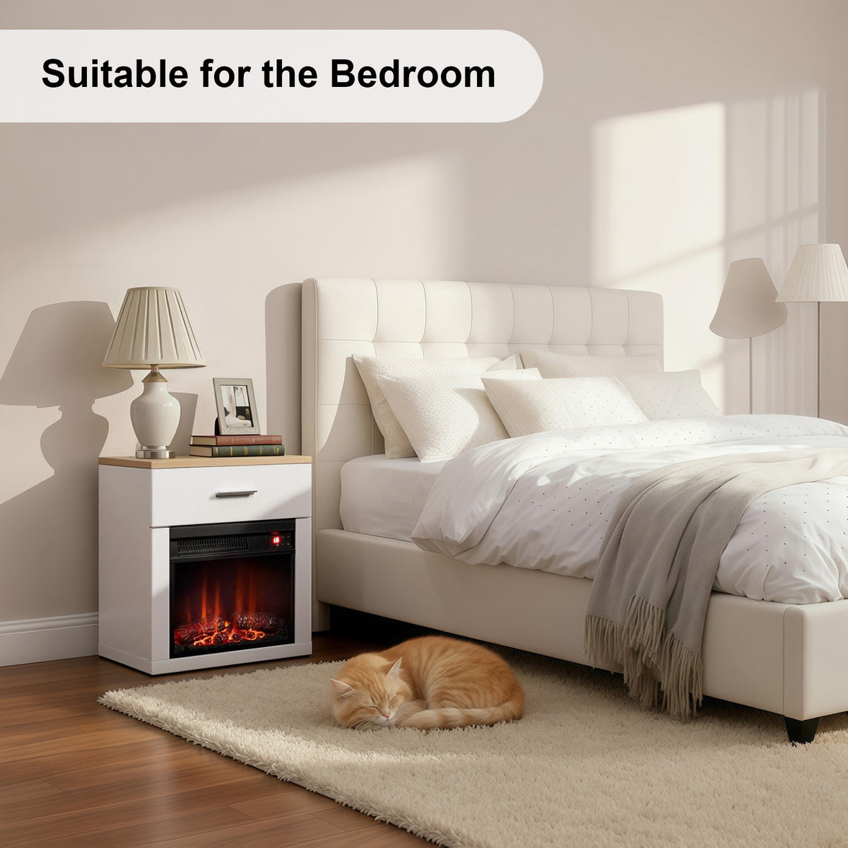 Electric Fireplace Cabinet with Remote Control — 14″ to 50″
