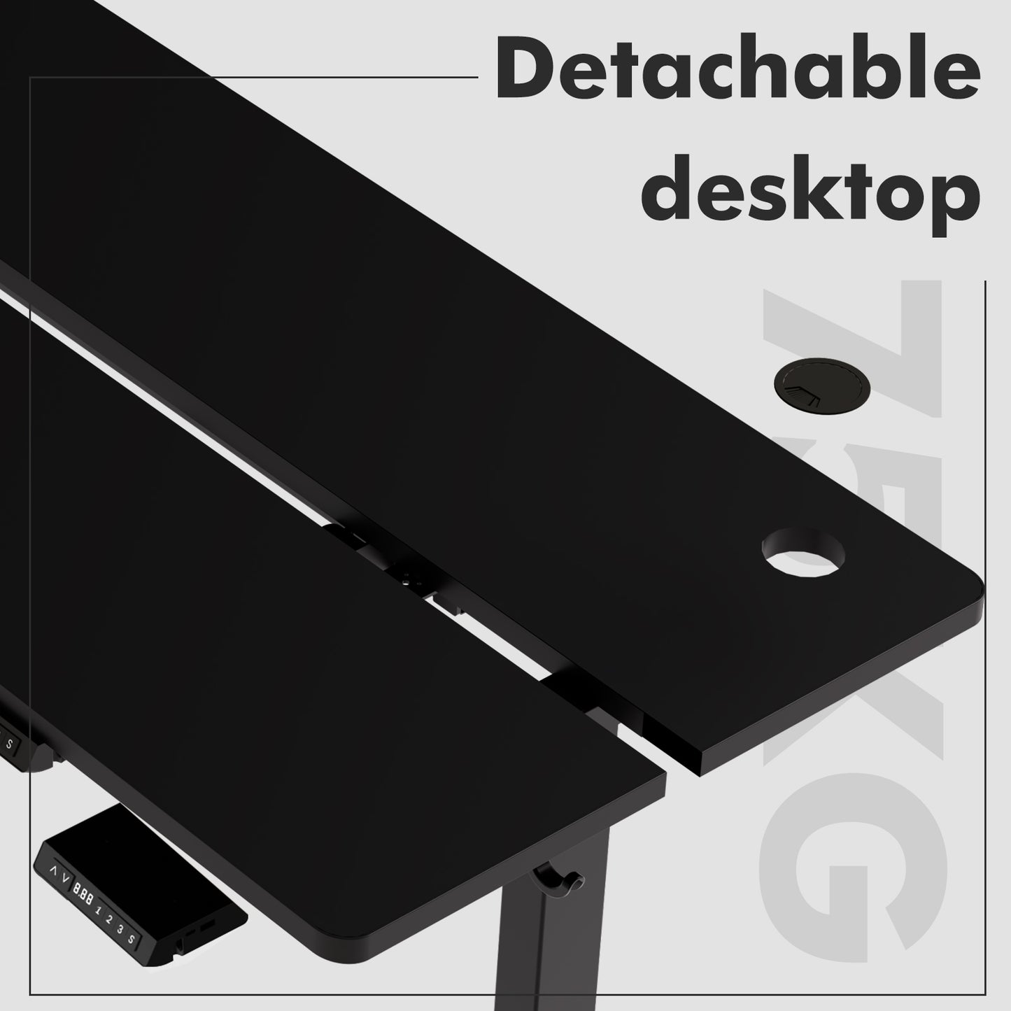 Height-Adjustable Sit-Stand Desk with memory Function and Anti-Collision, USB-A and Type-C Ports, Adjustable Height 70-119cm, Home Office Computer Desk