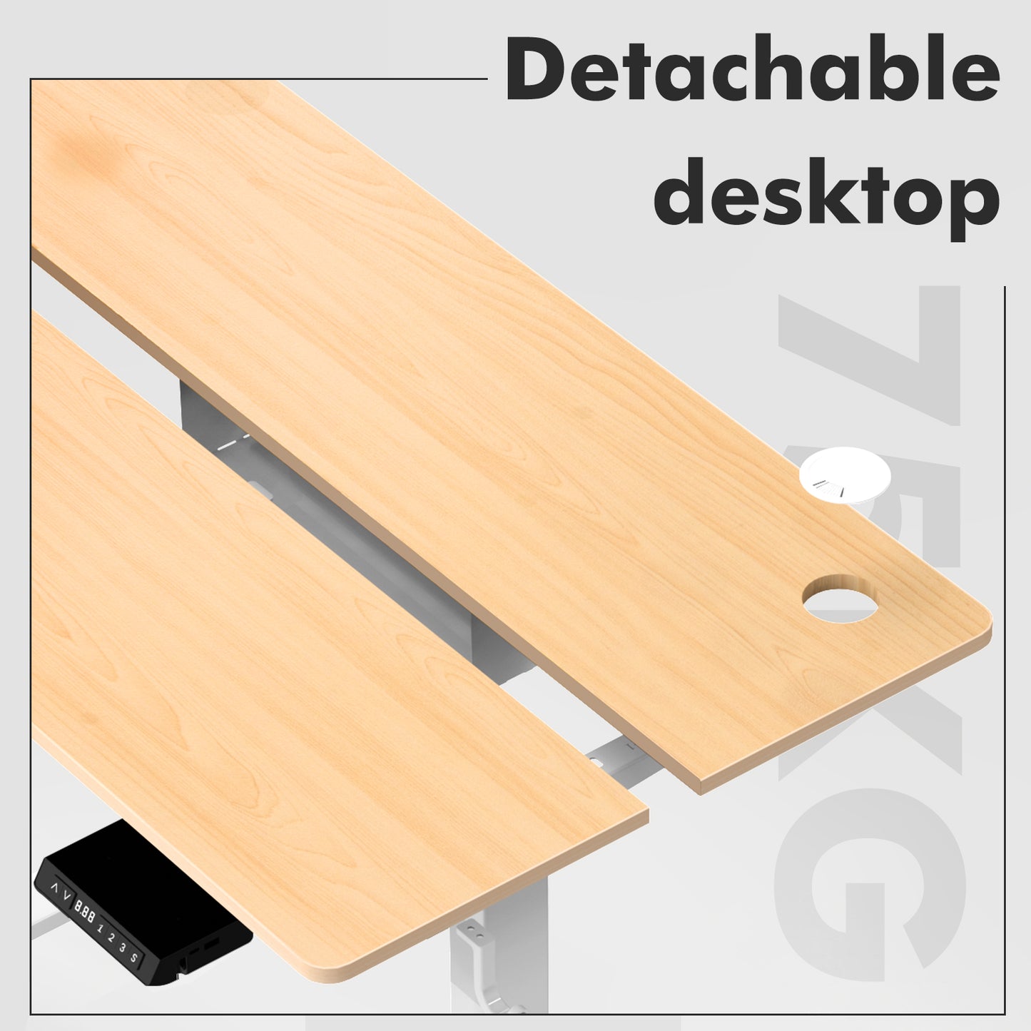 Height-Adjustable Sit-Stand Desk with memory Function and Anti-Collision, USB-A and Type-C Ports, Adjustable Height 70-119cm, Home Office Computer Desk