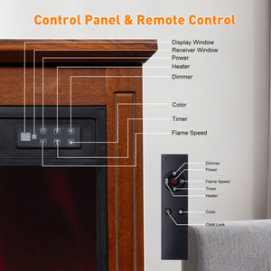 HOMAVO 18 in dark brown cabinet electric fireplace - image 8