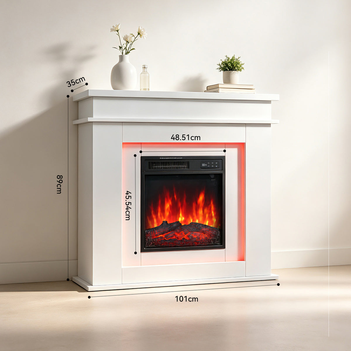 Electric Fireplace Cabinet with Remote Control — 14″ to 50″